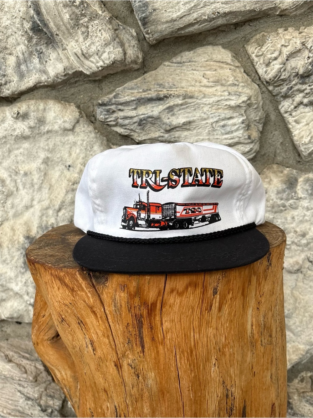 Vintage Tri-State Trucking Hat Rope with Strap Back and Metal Clasp